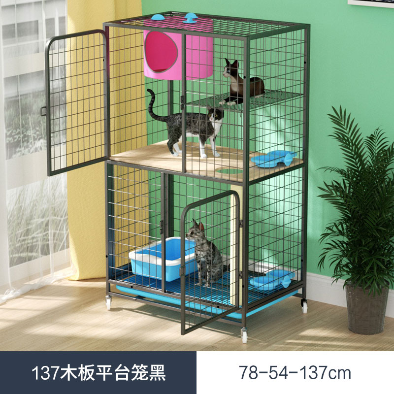 木板隔层猫笼家用猫笼子超大自由空间猫别墅家用猫咪猫屋猫舍宠物 - 图1