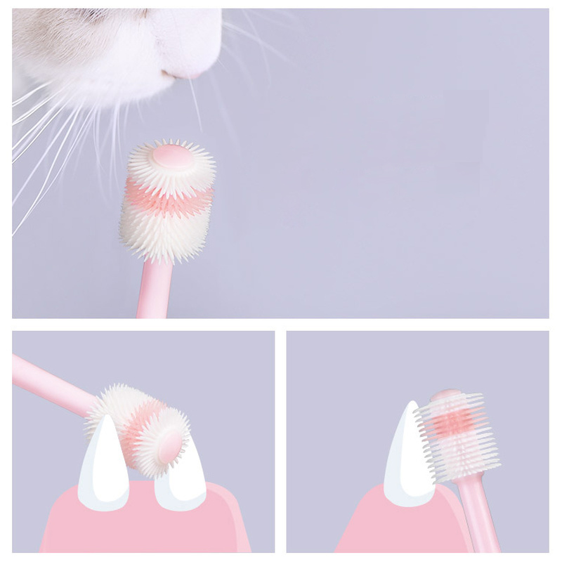 360 DegTee Round Pet rrtothbrush Cat Boush Addition Bad Brea - 图2