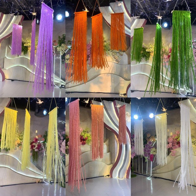 婚礼堂装饰道具毛线流苏线帘彩绳毛线吊顶婚庆舞台背景橱窗布置,淘宝优惠券,粉丝福利购,淘宝优惠卷