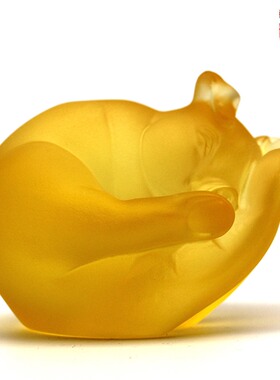 琉璃工艺品掌上明猪高档s礼品生肖猪生日摆件客厅前台开业招财摆