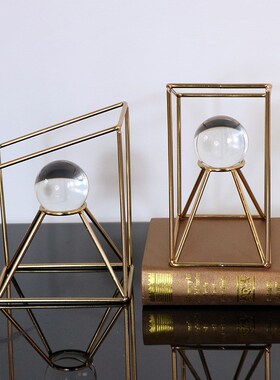 美式创意金属书靠摆件轻奢酒店欧式电视柜玄关装饰现代艺术样板房