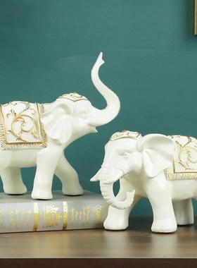 办公室桌面招财大象摆件工艺品新中式家居客厅电视酒柜玄关装现货