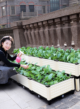 种菜神器长方形家庭花盆特大号阳台种植箱非泡沫塑料蔬菜屋顶黄瓜