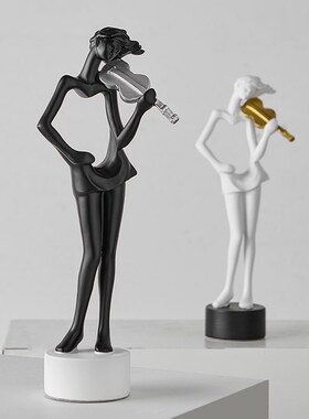 北欧抽象人物艺术音乐摆件轻奢高档电视柜酒柜软装饰品小众高级感