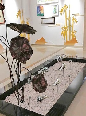 不锈钢小鱼现f代祝福抽象镂空广场金属园林户外水池装饰雕塑简约