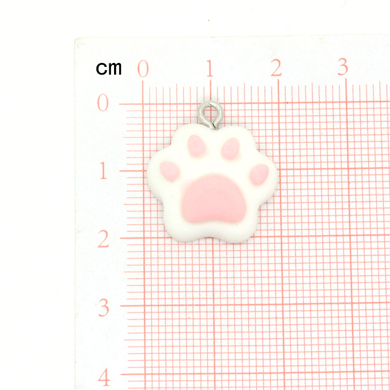 速发10pcs Cute Pink Cat Claw Resin Charms DIY Cartoon Animal - 图1