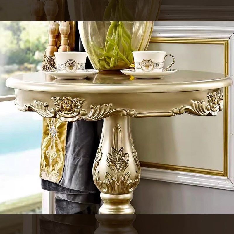 欧式小圆台美式别墅茶桌实木围椅咖啡桌客厅会客小圆台书房茶艺桌,淘宝优惠券,粉丝福利购,淘宝优惠卷