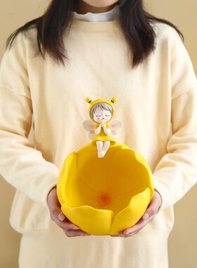进门入户花仙子摆饰m收纳盘树脂工艺品葫芦杯架鞋柜办公室桌面摆