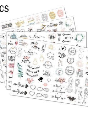热销4/5 Stickers Wedding Bliss Stickers Waterproof Removable