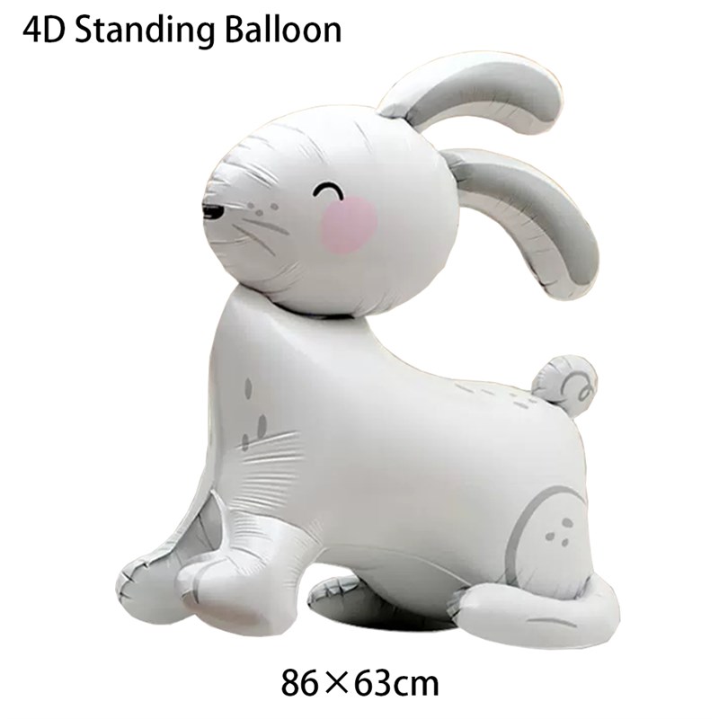 网红Cute Easter 3D Cartoon Animal Standing Bunny Balloon Spr-图2