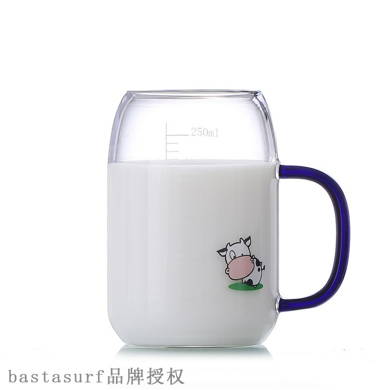 新品Zhenqi factory spot scale milk student cartoon glass hou - 图2