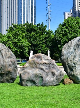 户外玻璃钢仿真石头桌椅雕塑园林景观公园售楼部别墅休闲坐凳摆件