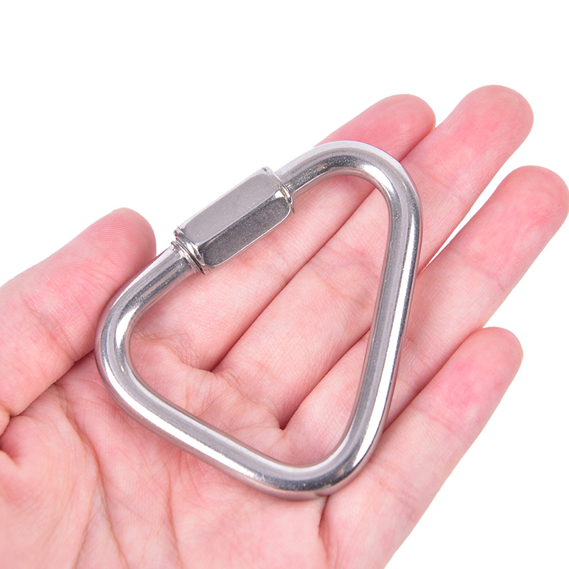 推荐1pcs Triangle Carabiner Stainless Steel Keychain Snap Cl-图2