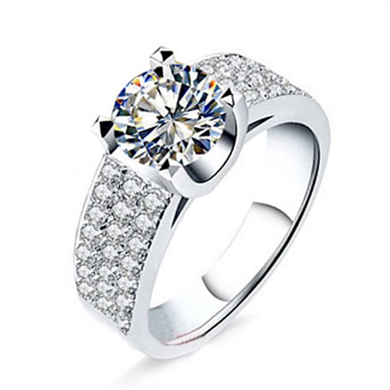 速发-Luxury open 2 carat ring female simulation diamond ring - 图3