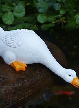 厂家中式庭院池塘鸭子装饰摆件户B外花园水景动物假山喷泉流水造