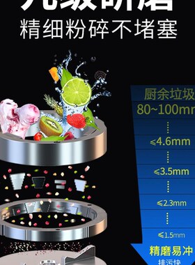 厨余垃圾处理器家用厨房水槽餐厨食物垃L圾分类粉碎机台式商用