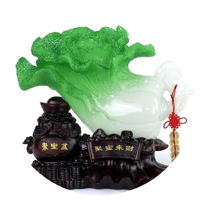 玉白菜摆件工艺品客厅摆设酒柜开视柜装办品X饰公室铺电业