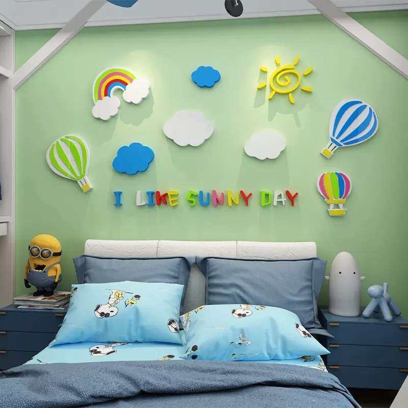 童女孩卧室红儿装饰房间布置贴纸白公主网摆件区挂画墙面床头云朵,淘宝优惠券,粉丝福利购,淘宝优惠卷