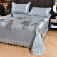 High-end ice silk mat three-piece set washable machine washable foldable flower K-side bed sheet mat summer air conditioner soft