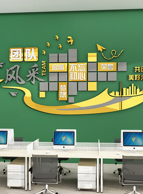 团队风采展示文化墙贴企业公司背E景办公室墙面装饰照片墙公告