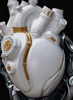 赛博朋克心脏花瓶摆件样板间工艺B品电竞房科技未来感模型节日礼