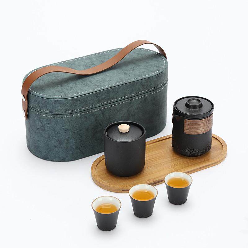 Style tea tray, tea bag, travel kung fu, three cups, one pot, customer extra money set, travel tea set, tea cup, convenient