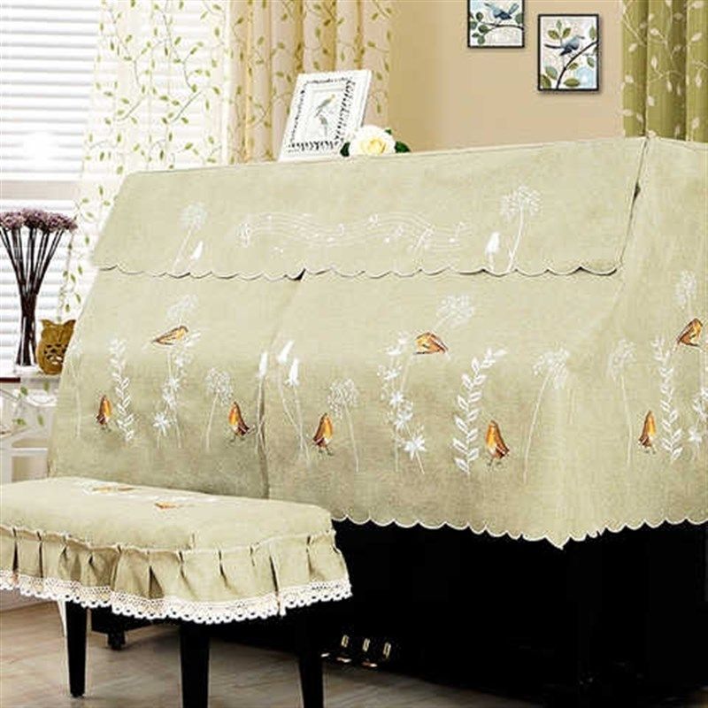 刺绣欧式钢琴罩全罩布艺田园琴罩琴凳全罩钢R琴套罩子盖巾防尘,淘宝优惠券,粉丝福利购,淘宝优惠卷