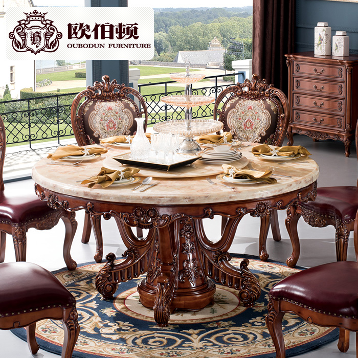 Burton Europe European Natural Marble Dining Table Round Burton Europe European Natural Marble Dining Table Round And Six Chairs All Solid Wood American Dinette Combination Of In