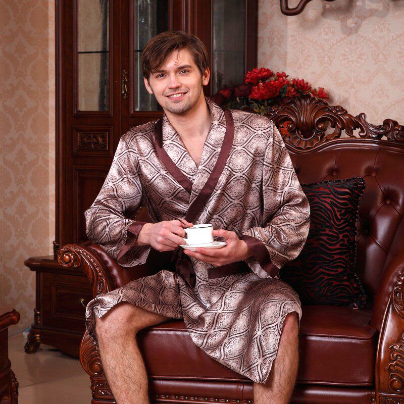 mens satin kimono robe