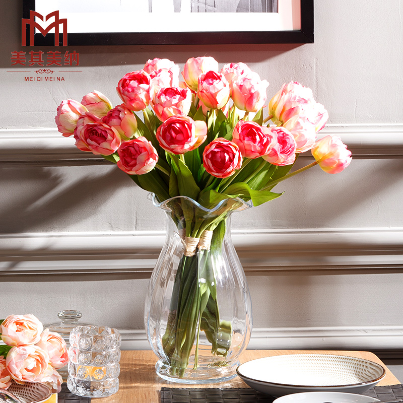 Buy Simulation Lily Flower With A Small Vase Suit Artificial