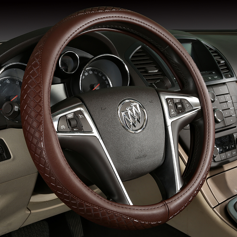 Carbon Fiber Leather Sport Car Steering Wheel Cover Sports Steering Wheel High-Grade Leather Set for Cadillac XT5 CT6 CT5 CTS ATS SLS Escalade Steering Wheel Cover