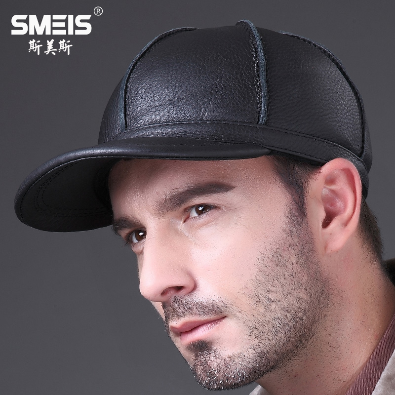 mens leather caps hats