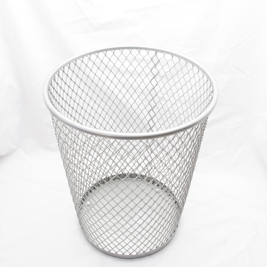 A Broad Range Of Home Office Wastebasket Trash Clean Macroporous Mesh Wastebasket Trash Iron Metal Minimalist Home Office Storage Consolidation
