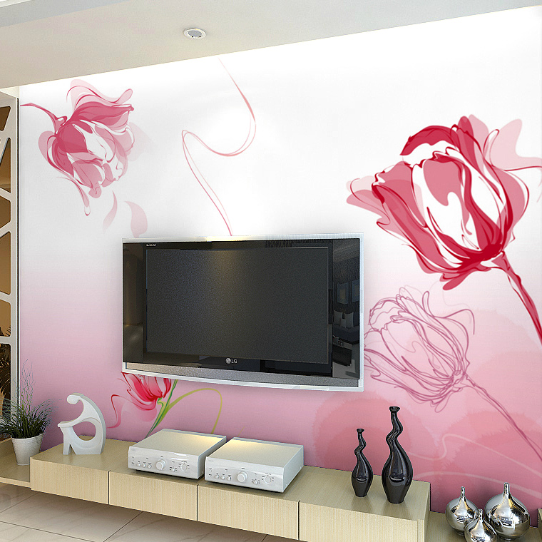 Buy Large Mural Bedroom Marriage Room Wallpaper Nonwoven Wallpaper Tv Backdrop Wallpaper Pastoral Aesthetic Pink Lily In Cheap Price On M Alibaba Com