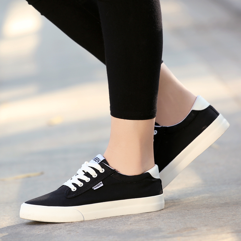 ladies black canvas shoes