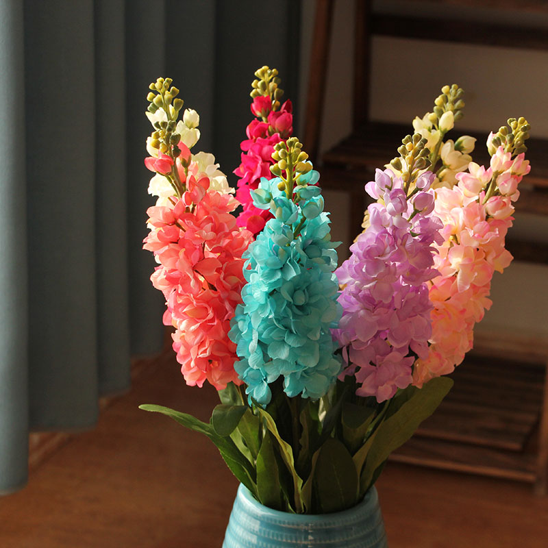 Simulation Hyacinthaceae Gillyflower Counter Table Home Simulation Hyacinthaceae Gillyflower Counter Table Home Decoration Floor Artificial Flowers Silk Flower Long Sticks Landing In Price