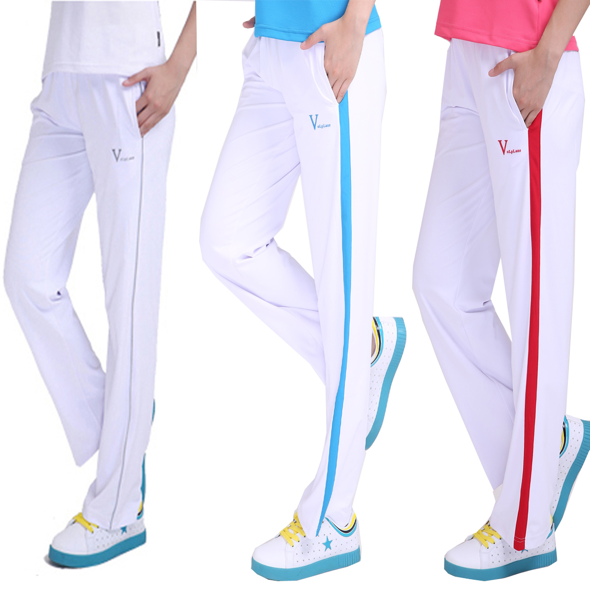 white sports trousers mens