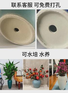 陶瓷粗陶复古黑色陶罐花瓶摆件黑陶客厅银柳落地大号冬青干花插花