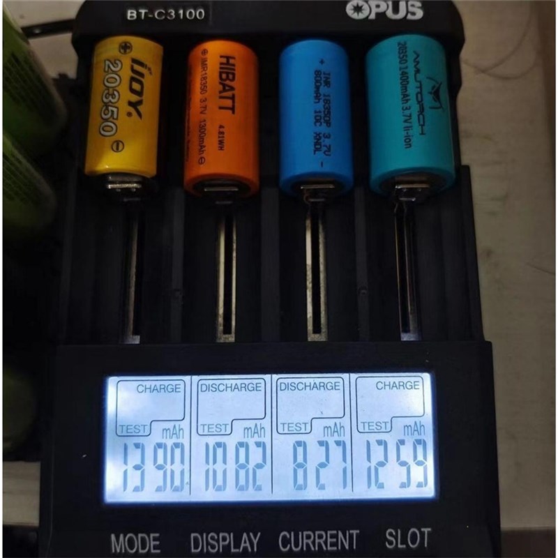 阿木推荐18350/20350动力锂电池800/1400mah 放电性能 充电器套装 - 图0