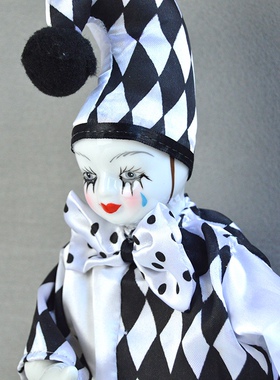 陶瓷小丑玩偶礼物手工厘米艺术品