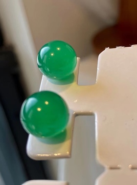 冰种绿玉髓耳钉送礼卡片项链