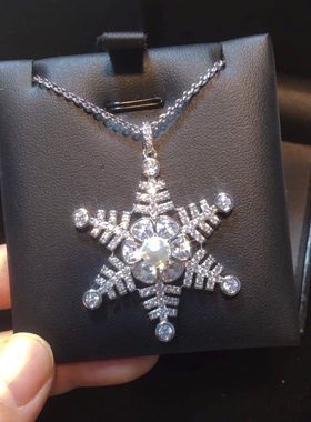 雪花毛衣链 微镶钻精致奢华长款项链女 气质百搭大衣配饰吊坠