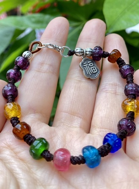 手串葡萄紫8-10mm压花百香果