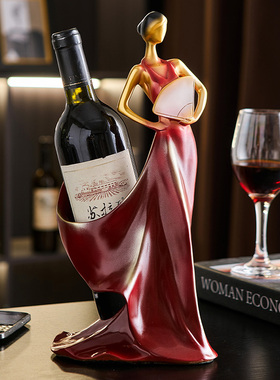 轻奢高档红酒架摆件餐桌酒柜玄关桌面装饰品酒托摆设乔迁新居礼物