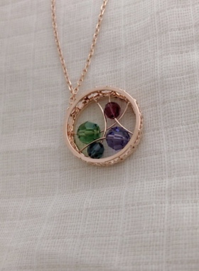 水晶珠子圆圈镶钻日韩风项链