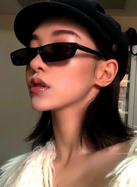 韩版潮男小方形装饰墨镜个性败类偏光太阳镜辣妹街拍黑色防紫外线