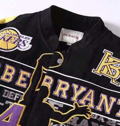 dudack科比KOBE男女潮牌宽松棒球服秋冬新款加厚加绒夹克潮流外套 - 图0