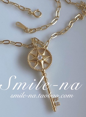 韩国进口925纯银镀钥匙造型18K金