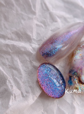 diykuma星空蓝细腻日式美甲