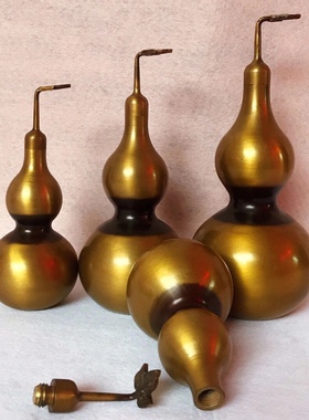 开口客厅葫芦摆件纯铜复古